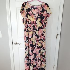 Floral maternity maxi dress XL